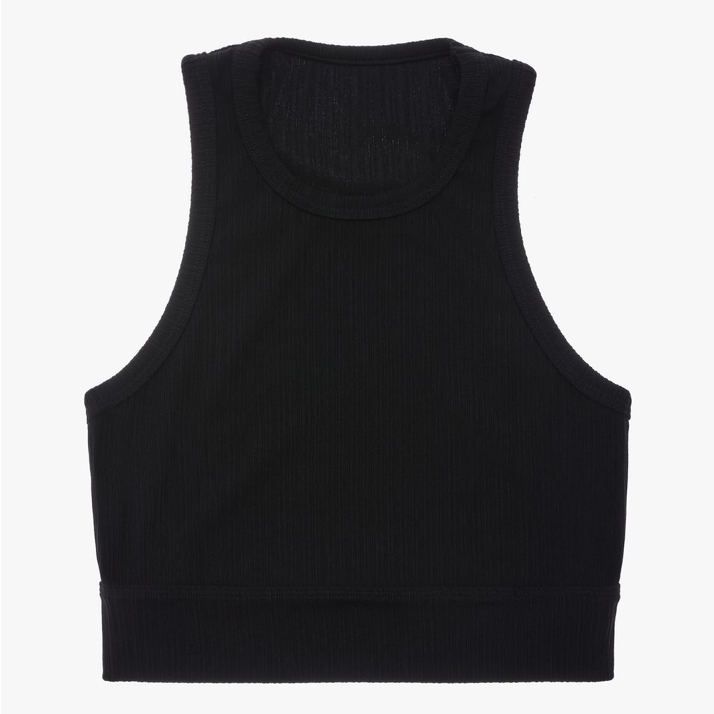 New Helmut Lang Cropped Rib Knit Tank Top in Black Size XS